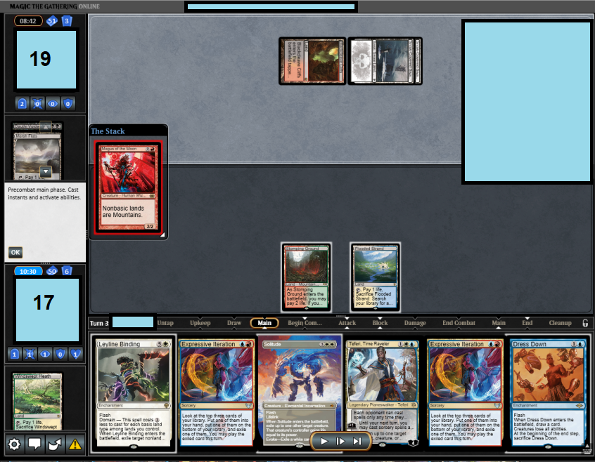 MtgDecisions's tweet photo. Postboard on the draw as 4C Kaheera against RB Scam. Do you cycle Dress Down here? Deck in second image. https://t.co/mB3JUAsNMp