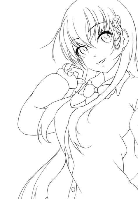 ざっくり線画まで描いたけど。

どうやって色を塗るのか思い出せない…
一番先に肌の濃い色…だったかな💦

…たぶん。
一番下のレイヤーだから。
たぶん。。。 