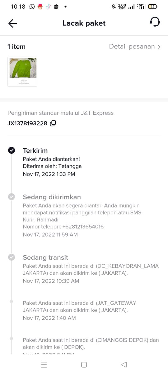 Vii940109's tweet photo. @jntexpressid min untuk no resi JX1378193228 kok status sudah di Terima ya, tetangga juga merasa tidak ada yang menerima https://t.co/rSnkuAq0S2