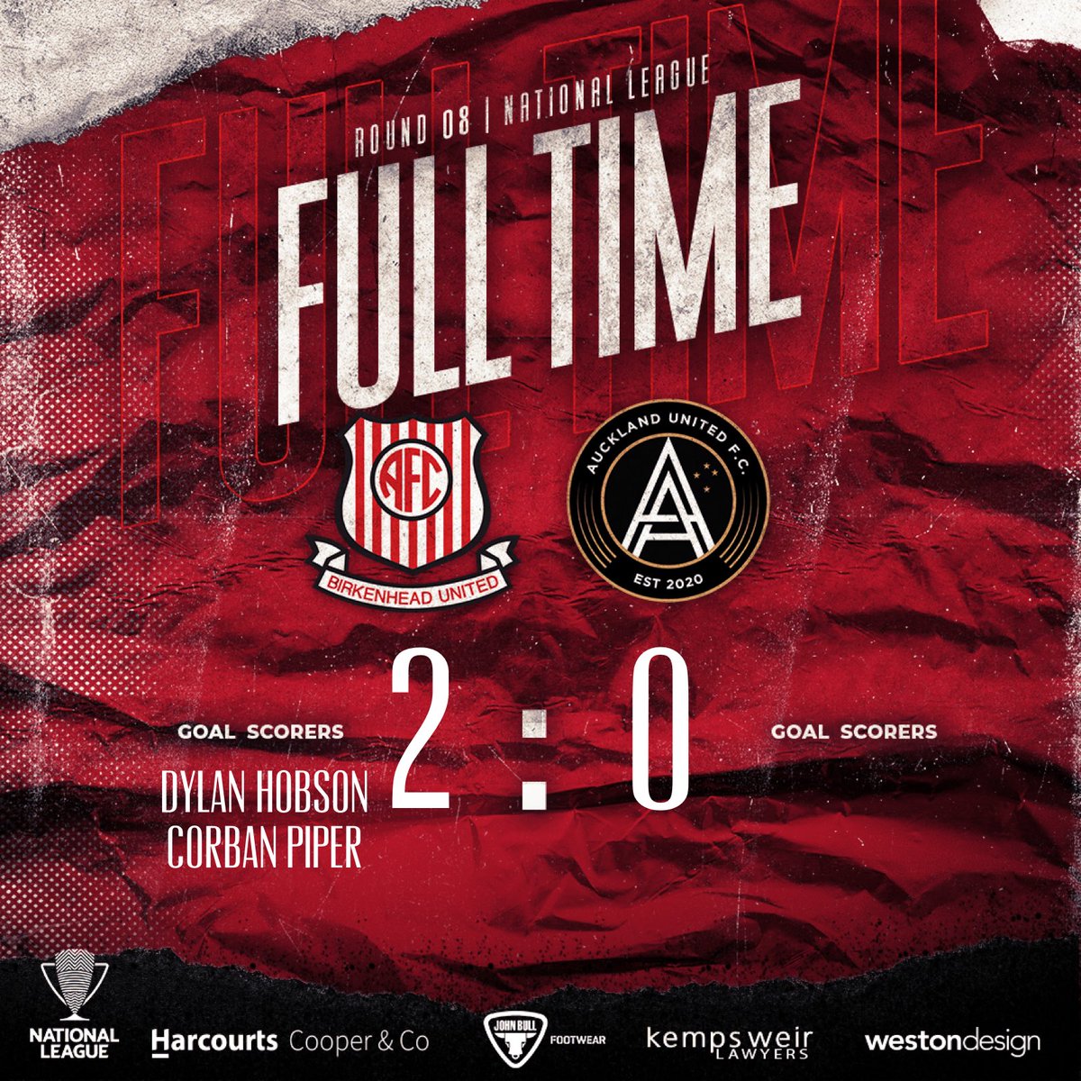 Birkenhead United AFC (@buafc_nz) on Twitter photo Last home game of the season ends on a high with goals in each half
🔴⚪️🔴⚪️
#NZNationalLeague
<a href="/WestonDesignNZ/">Weston Design</a>
<a href="/HarcourtsCandC/">Harcourts Cooper&Co</a>
John Bull Footwear
Kemps Weir Lawyers Last home game of the season ends on a high with goals in each half
🔴⚪️🔴⚪️
#NZNationalLeague
<a href="/WestonDesignNZ/">Weston Design</a>
<a href="/HarcourtsCandC/">Harcourts Cooper&Co</a>
John Bull Footwear
Kemps Weir Lawyers