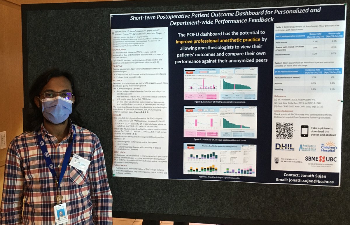 Jonath Sujan presenting his work on Short-term Postoperative Patient Outcome Dashboard for Personalized and Department-wide Performance Feedback at the <a href="/E2i_BCCHR/">Evidence To Innovation</a> Research Forum <a href="/PART_BCCH/">Pediatric Anesthesia Research Team (PART)</a> <a href="/BCCHresearch/">BC Children's Hospital Research Institute</a> <a href="/ubc_anes/">UBC Anesthesiology Residency Program</a> <a href="/BCCH_DHILab/">Digital Health Innovation Lab</a>