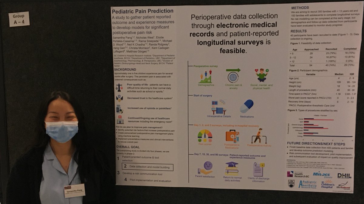 Samantha Pang presenting her work on Pediatric Pain Prediction: A study to gather patient reported outcome and experience measures to develop models for significant postoperative pain risk at the <a href="/E2i_BCCHR/">Evidence To Innovation</a> Research Forum <a href="/PART_BCCH/">Pediatric Anesthesia Research Team (PART)</a> <a href="/BCCH_DHILab/">Digital Health Innovation Lab</a> <a href="/BCCHresearch/">BC Children's Hospital Research Institute</a> <a href="/ubc_anes/">UBC Anesthesiology Residency Program</a>