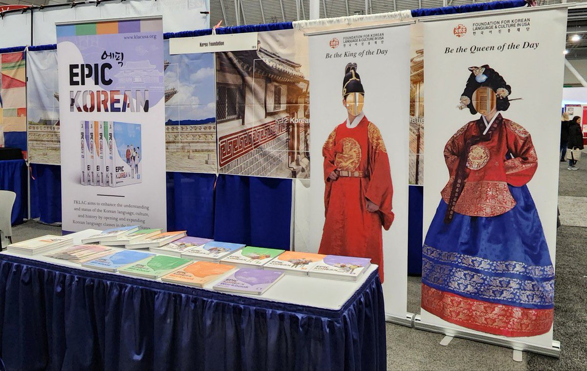 Foundation4KLAC's tweet photo. Our Epic Korean textbooks are on display at the #ACTFL22 National Convention in Boston, MA! Come visit us at the Exhibition Hall! https://t.co/9OFYHClaRW