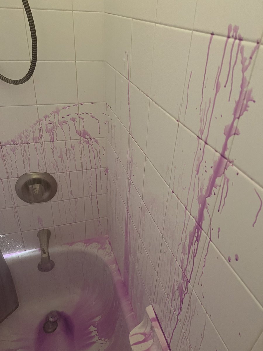 the worst part of having purple hair is having to clean up a danganronpa murder scene every time you shower