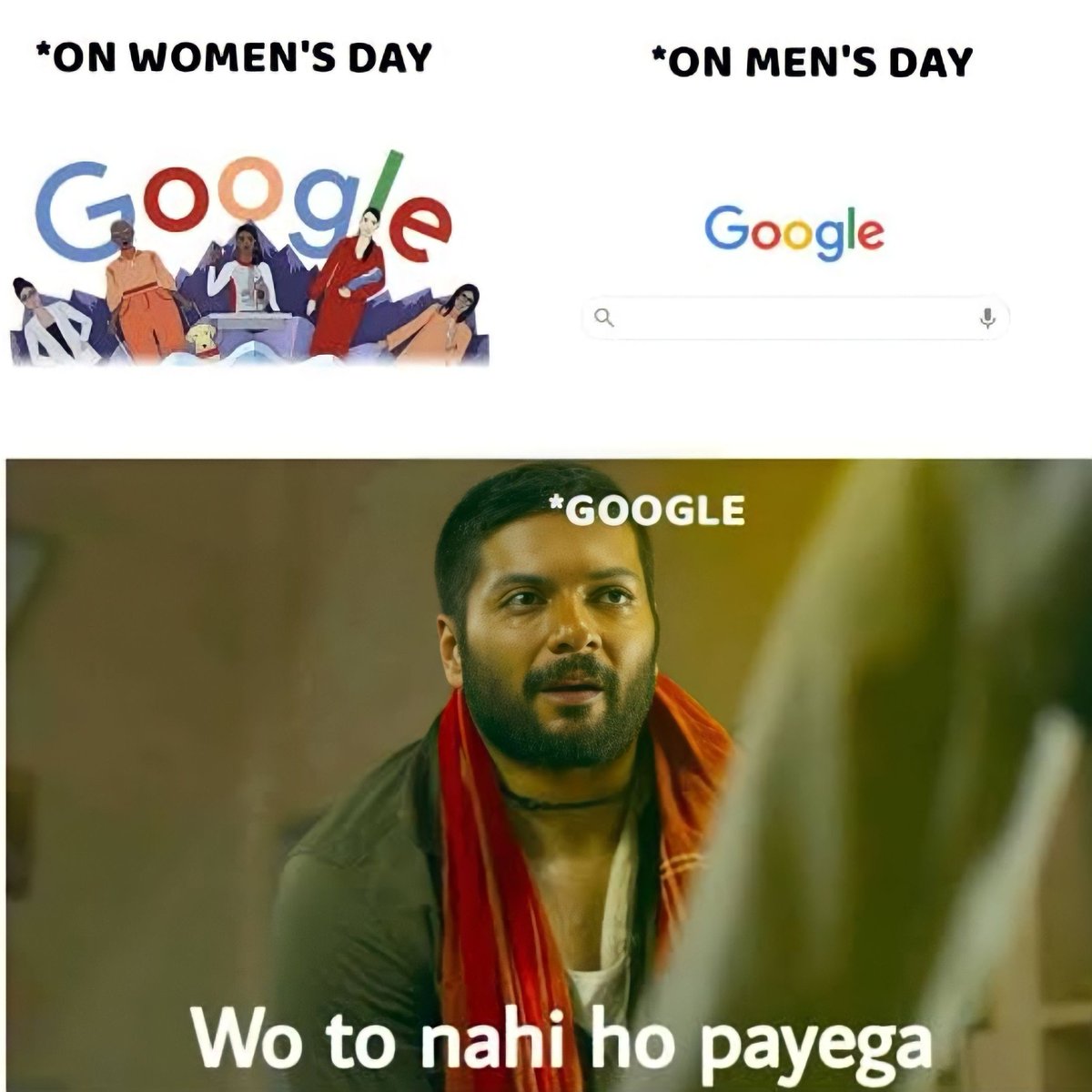 Nnayonnaise's tweet photo. Happy International Men's Day guys 😂

Picture Credits: My friend's WhatsApp status 😅

(usko kaha se mila idk) https://t.co/aKm5mwuLuZ
