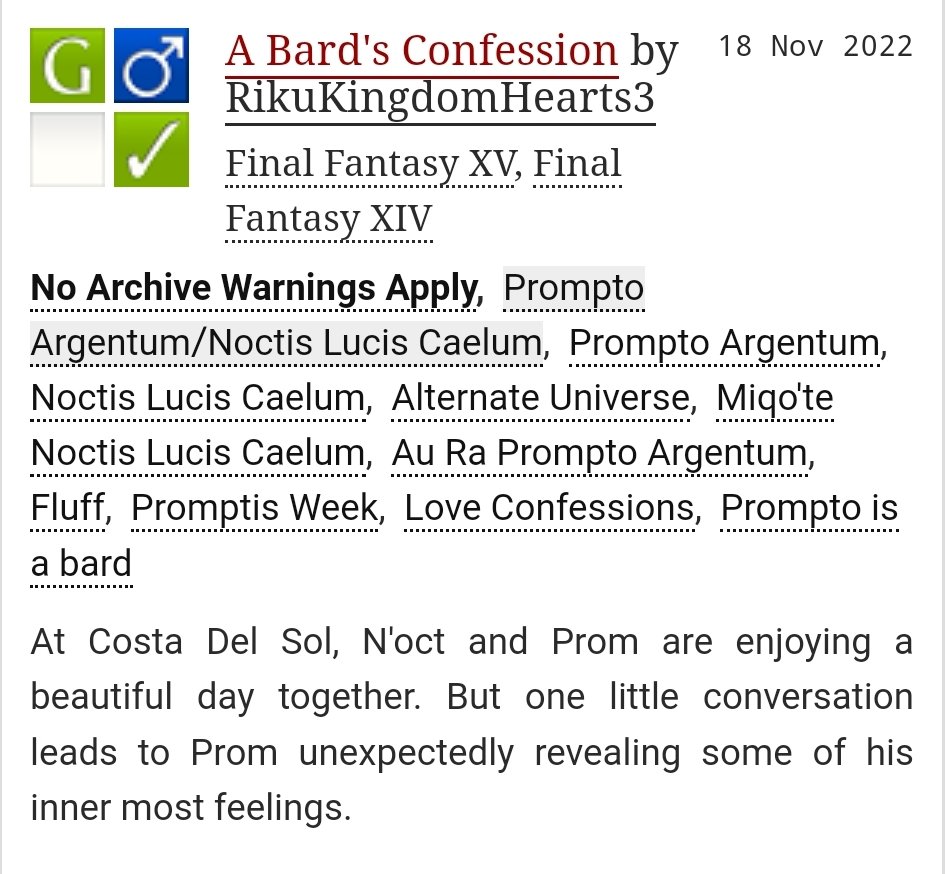 Another piece for #promptisweek22 
This time with Day 5 being Fav Au/Crossover I just had to make a ff14 crossover!

archiveofourown.org/works/43153095