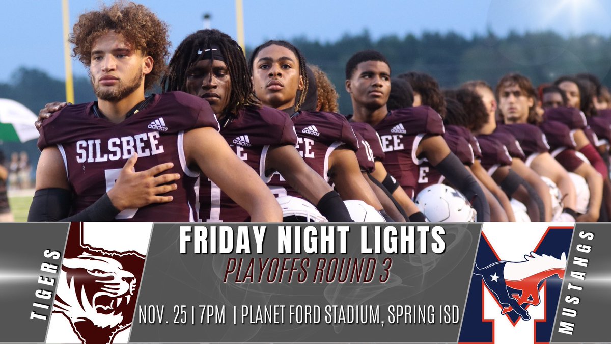 🏈PLAYOFFS ROUND 3🏈 | Silsbee vs Madisonville 

The Tigers will face the Mustangs Friday, November 25 at Planet Ford Stadium at Spring ISD. Kickoff is at 7pm.
<a href="/AshlyElamSports/">Ashly Elam</a> @MikeKFDM @saphirec98 <a href="/BmtExam_Sports/">Bmt Examiner Sports</a> <a href="/Beaumont_Sports/">BmtEnterprise Sports</a>