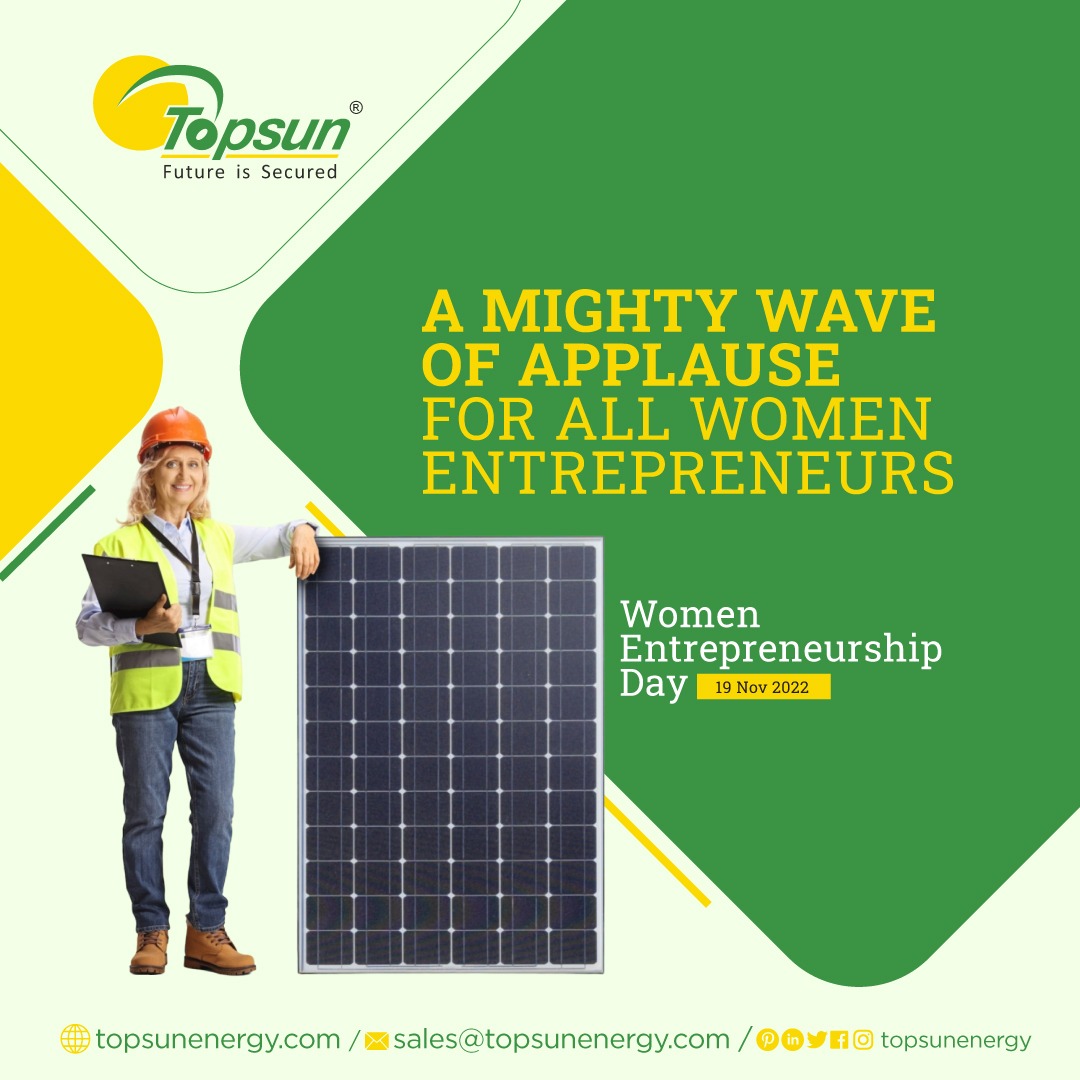 TopsunL's tweet photo. “Women need real moments of solitude and self-reflection to balance out how much of ourselves we give away.”

For More Information Contact us: 
Mail US: sales@topsunenergy.com
For More info: https://t.co/kWKR3TrF6W

#Womenentrepreneurshipday #Womenentrepreneurship #women https://t.co/uH0c0hrgU7