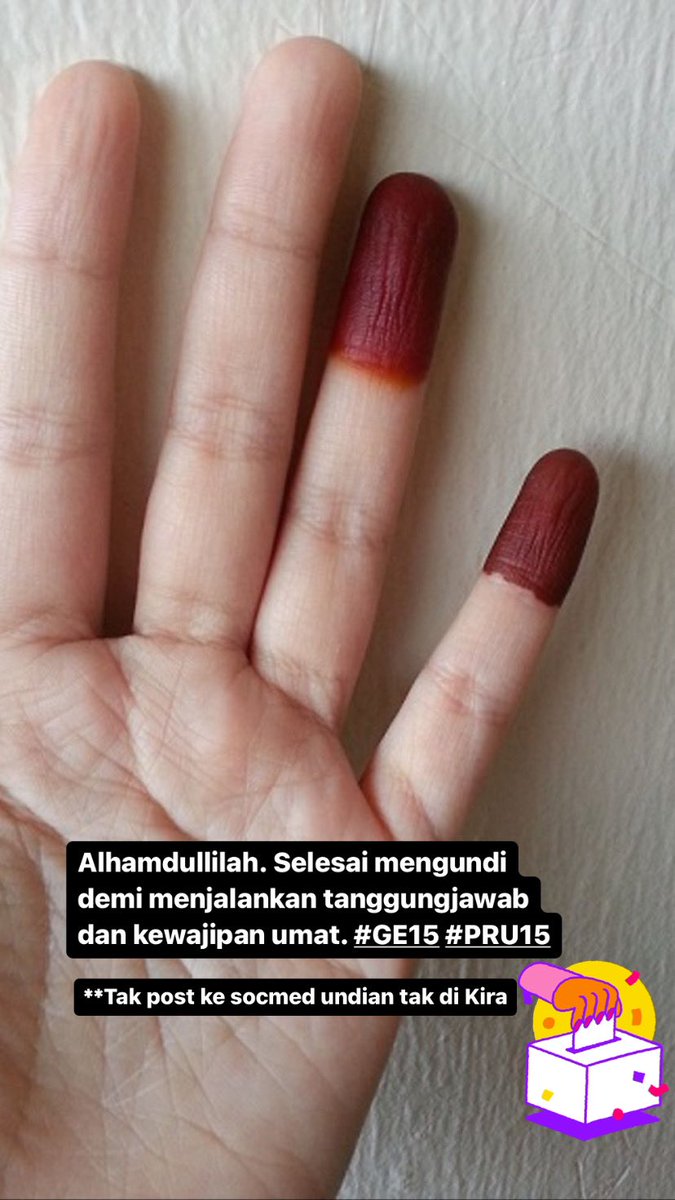 Alhamdullilah. Selesai mengundi demi menjalankan tanggungjawab dan kewajipan umat. #GE15 #PRU15