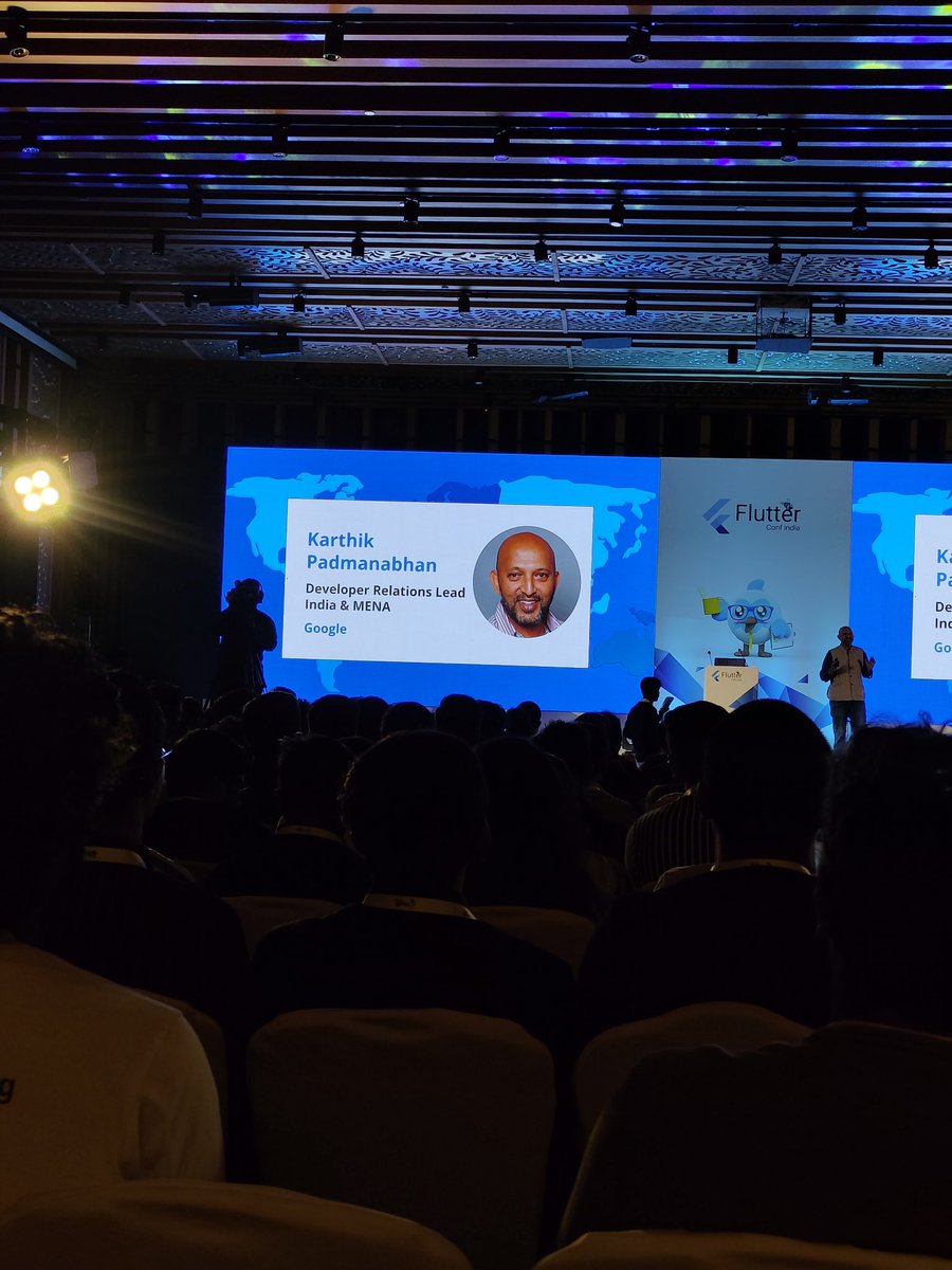 pratik13butani's tweet image. It finally started with keynotes by @karthik_padman 🤩🎉
@flutterconfin #FlutterConfIndia #FlutterConference @AbhishekDoshi26 @Akansha2001