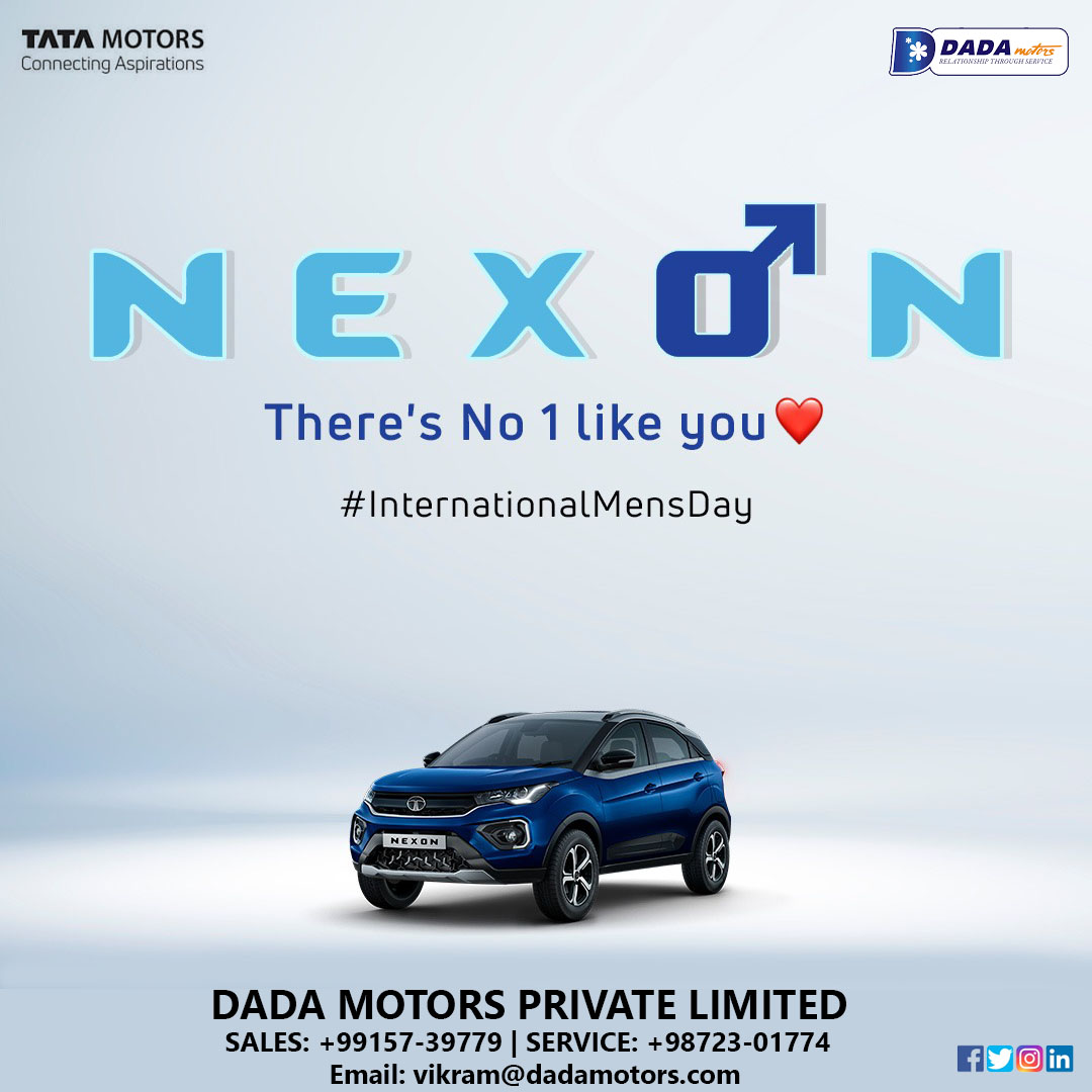 A man is defined by the choices he makes. Choose to go to #NexLevel with the Tata Nexon - India's #1 SUV*. #TataNexon #Nexon #NexonNumberOne #InternationalMensDay #SUV #SUVLife #SUVLovers #dadamotors #tatacars #cars #carslovers #like #instacars #nexonlovers #newcars