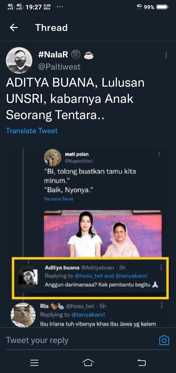 <a href="/gregorius_6/">🐾 𝕏 🐾</a> Mas <a href="/Paltiwest/">Bang #Nalar ☕️</a> sudah hapus twit, tapi sudahkah anda minta maaf kepada <a href="/adityabuana/">Aditya buana bhakti</a> yg sudah anda fitnah lewat doxing anda??