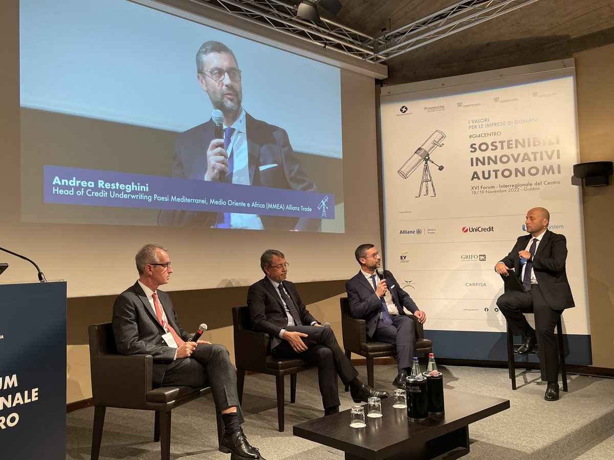 gicentro's tweet photo. #GI4CENTRO | Tavola rotonda "Sostenibilità: nuovi modelli per la crescita"

Ne discutono:
Vincenzo Ciappi, Presidente Cda di Grifo Insurance Brokers  
Achille Magni, Regional Manager TeamSystem 
Andrea Resteghini, Head of Credit Underwriting Paesi MMEA @allianztrade https://t.co/40DfSTxSMC