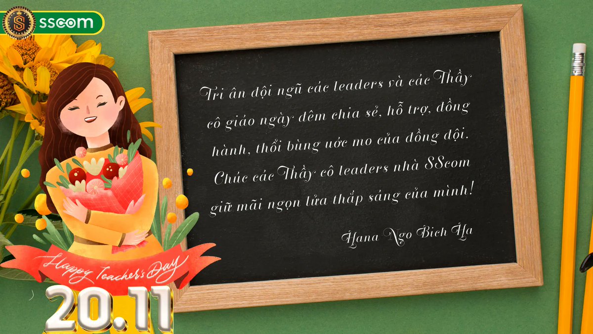 sscomvietnam's tweet photo. Tri ân đội ngũ các leaders-các Thầy cô giáo ngày đêm chia sẻ, hỗ trợ, đồng hành, thổi bùng ước mơ của đồng đội. Chúc các Thầy cô leaders nhà SScom giữ mãi ngọn lửa thắp sáng của mình!

Hana Ngo Bich Ha

#sscom https://t.co/QduYfgvIHm