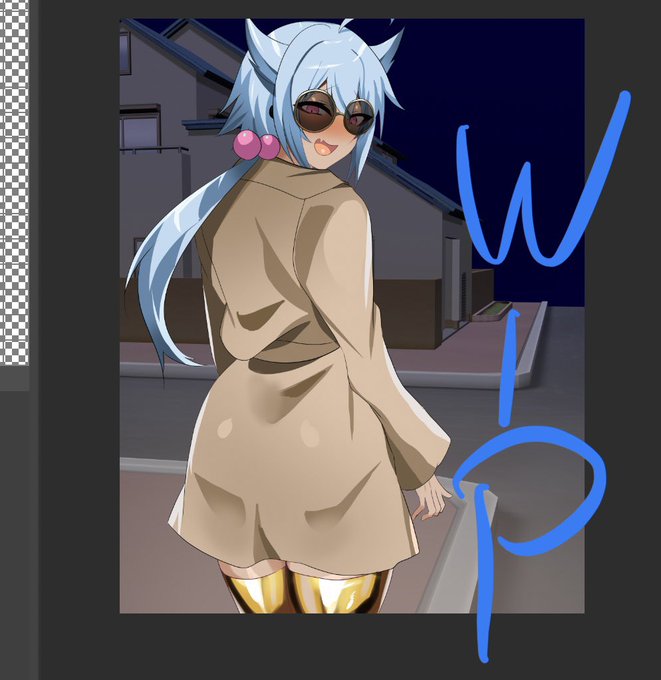 爽斗くん亀進捗ですのコートはどうせ透けてしまうので供養代わりに投稿ですのサングラスってエッチですの 