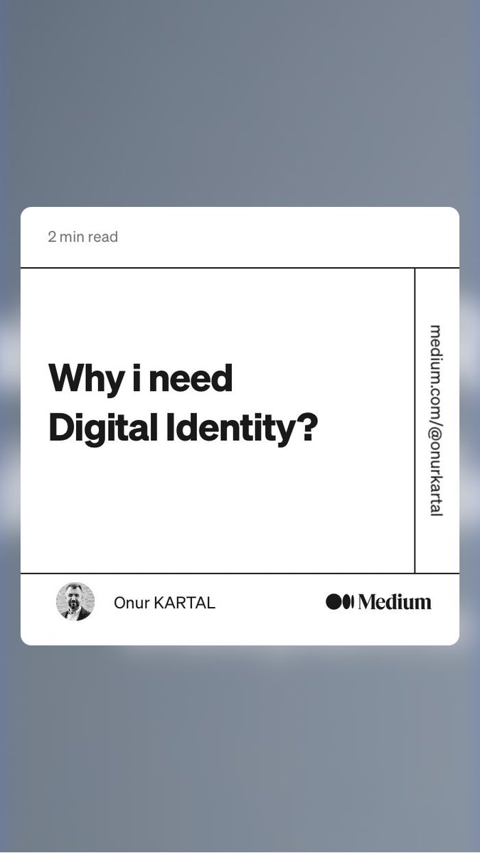 “Why i need Digital Identity?”
link.medium.com/IevE8NC24ub