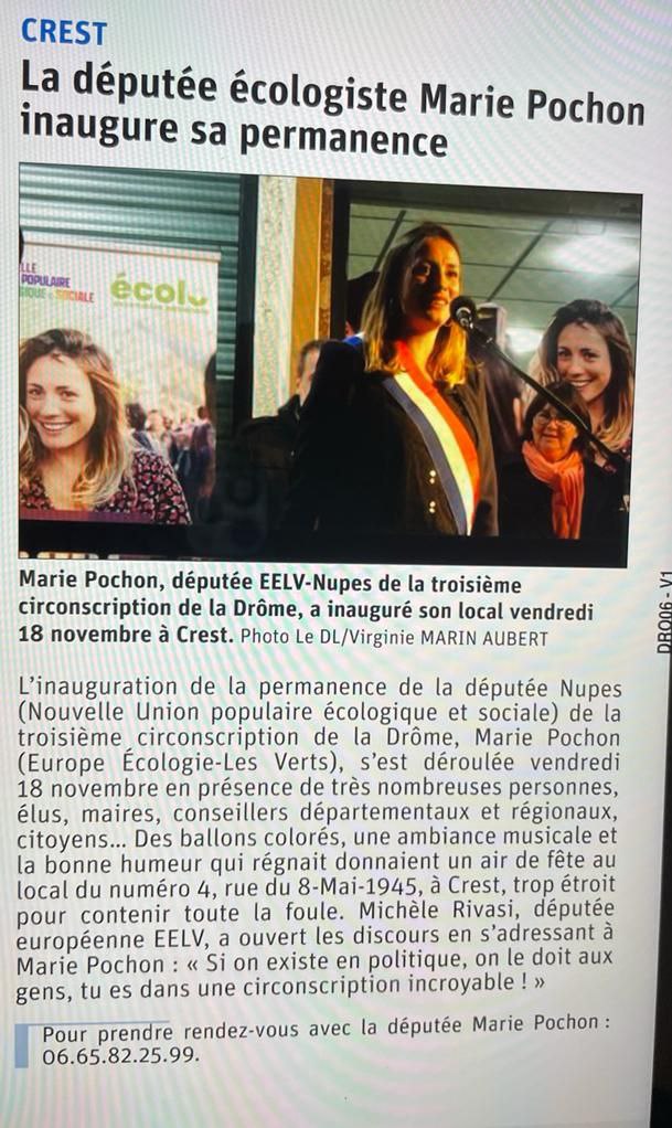 MariePochon's tweet photo. Merci aux plus de 200 personnes présentes pour notre inauguration de permanence à Crest 🥰 Avec courage et détermination, et surtout ensemble, nous sommes une force immense pour transformer la Drôme et changer le monde 🌍

Cette permanence est votre maison, à toutes et tous. https://t.co/PnR5vNyly5