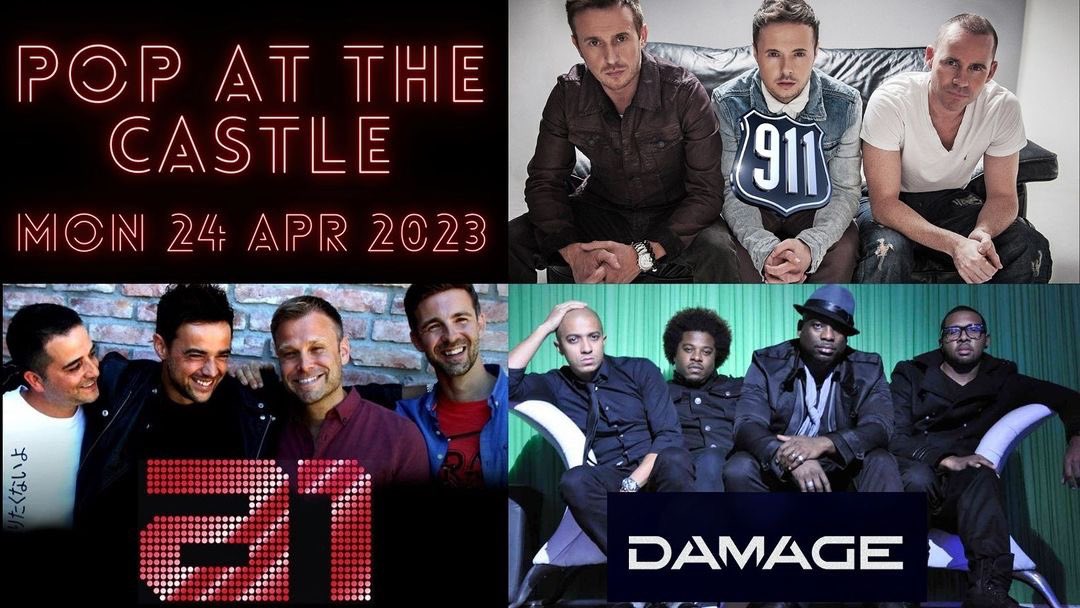 _a1uk's tweet photo. POP AT THE CASTLE 🎤🎤🎤

See @A1Official, @911official &amp; Damage each performing a set of their greatest hits at @castle_WEL 🎉 
Monday 24th April 2023

Book tickets here - https://t.co/WY3tmS1KKY 
Or call the box office on -
01933 270 007 https://t.co/rws92mFFmb