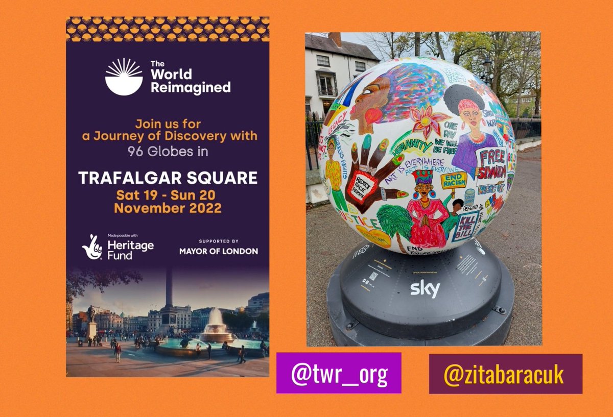 For this weekend only @TWR__org globes including chaor of @BARACUK Zita Holbourne's come to Trafalgar Square