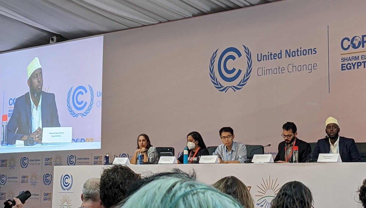 PowerShftAfrica's tweet photo. "We're very close to getting a historic loss and damage fund here at COP27"

@mohadow calls for countries to make history by establishing a loss and damage fund in Sharm El-Sheikh to support the most impacted communities from climate change. https://t.co/GESY07qlq9
