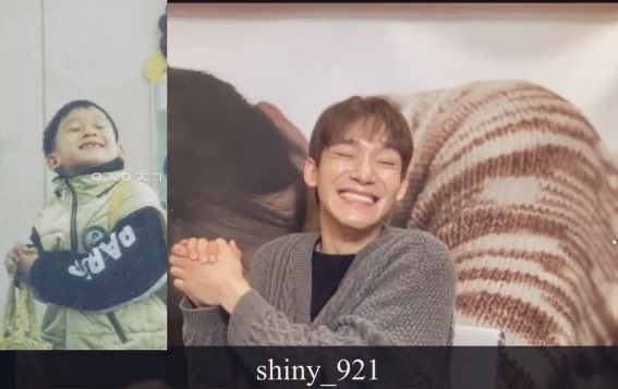 dazaijd's tweet photo. jongdae doing the poses of his childhood pics he still the same 😭😭😭 https://t.co/Kxci67nDMq