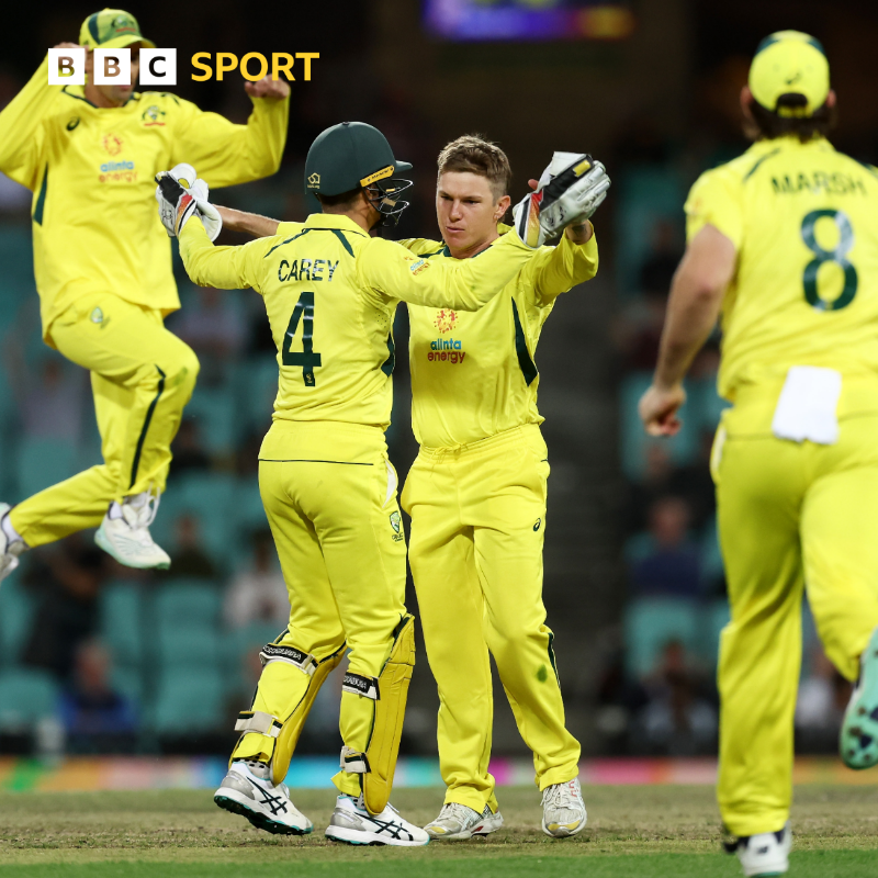 bbctms's tweet photo. Australia have won the three game ODI series against England with a game to spare after a convincing victory in Sydney. 🇦🇺

Report ⬇️

#BBCCricket #AUSvENG