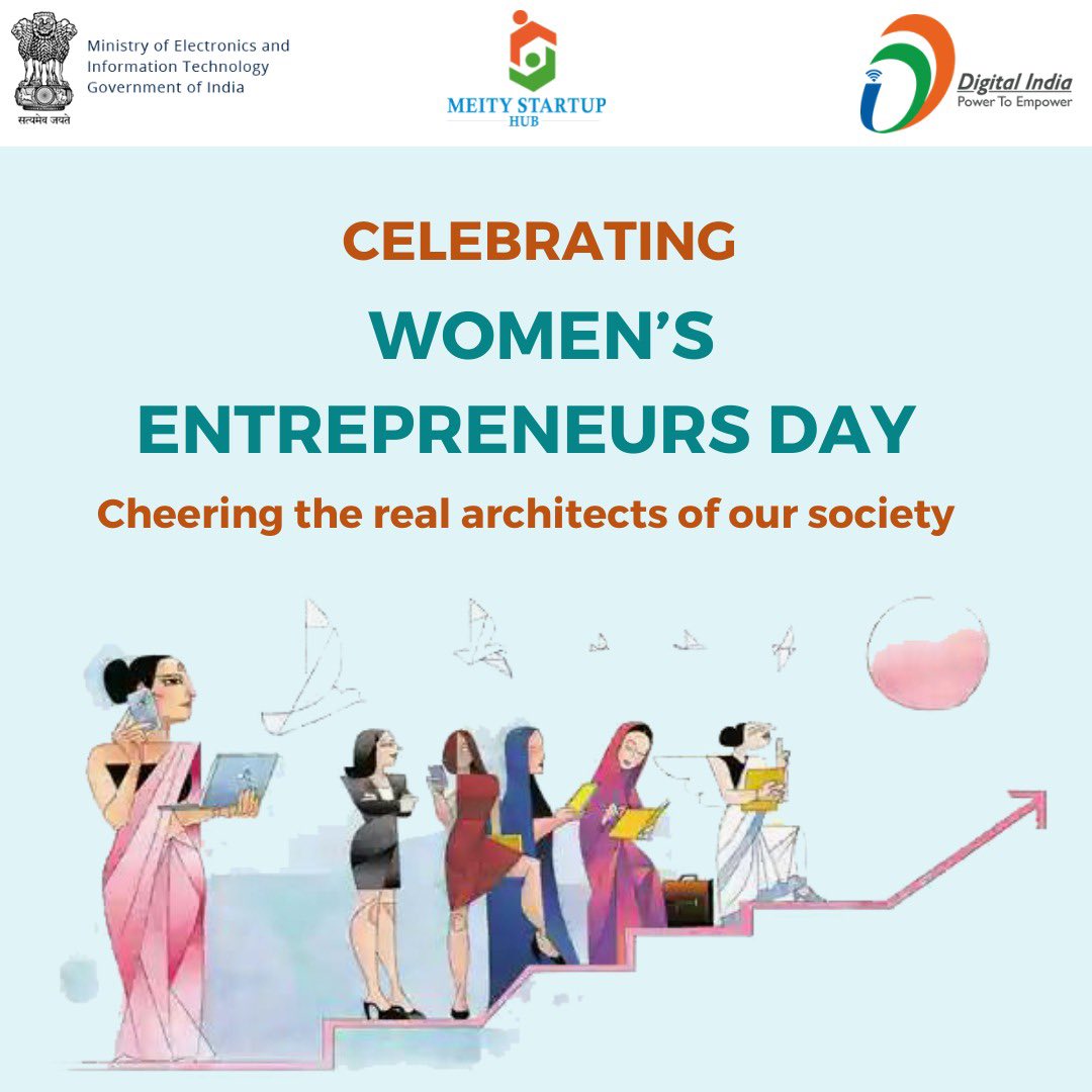 #Womenentrepreneurshipday 
To acknowledge, support, and celebrate the contribution of women entrepreneurs and business leaders towards economic growth and the betterment of society.
Three cheers to all #women who power India’s #startup ecosystem! 
@AshwiniVaishnaw @Rajeev_GoI