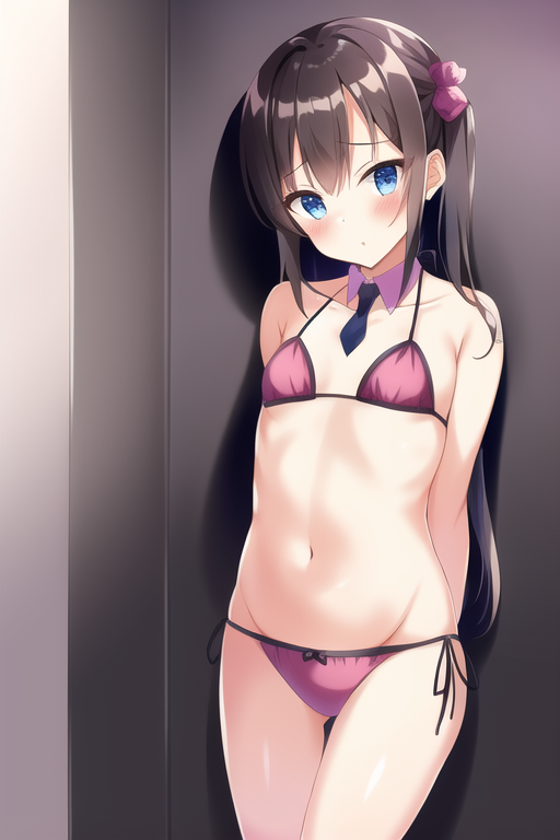 Discharging6107's tweet photo. AI絵
1 cute girl,tie dress,swimsuit, flat chest,
tie,swimsuit,だとネクタイが出なかった。
dressって単語が入ってるからか、ビキニの出現も無し。
1 cute girl,tie dress,bikini, flat chest,
こっちは打率1割、tie,bikiniだとネクタイでない。

#NovelAI https://t.co/p99z1Y4l7A