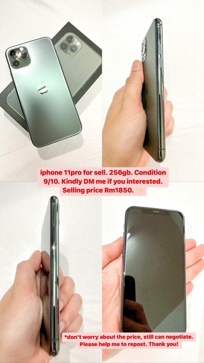 amer_akim's tweet photo. Iphone 11 pro 256gb
Full set
Rm1850

https://t.co/AnoHUjBGZI https://t.co/m3RW5Jg3TW