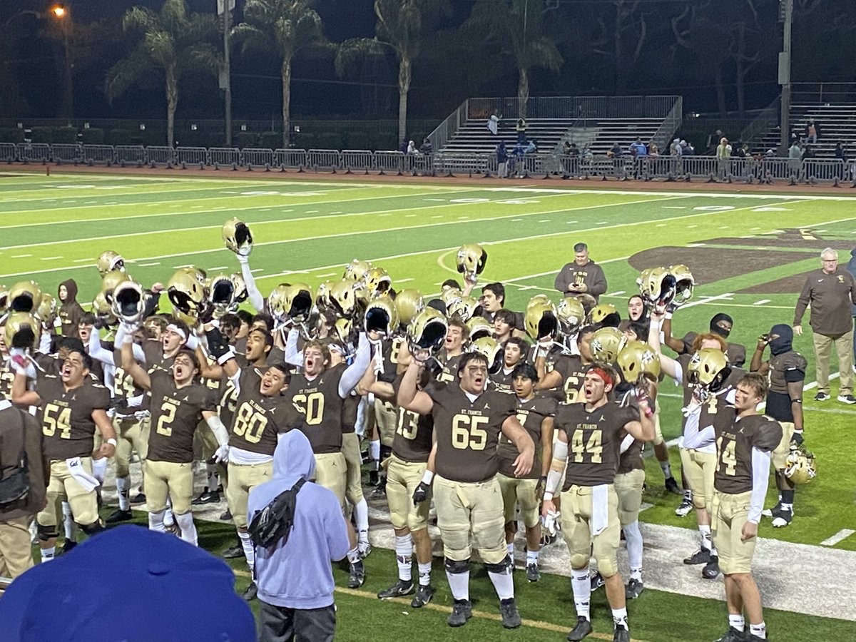 Michael James (@mjirish86) on Twitter photo St Francis defeats Aquinas 52-35 for a spot in the CIF D5 Finals
<a href="/AthleticsSFHS/">St. Francis HS Athletics</a> St Francis defeats Aquinas 52-35 for a spot in the CIF D5 Finals
<a href="/AthleticsSFHS/">St. Francis HS Athletics</a>