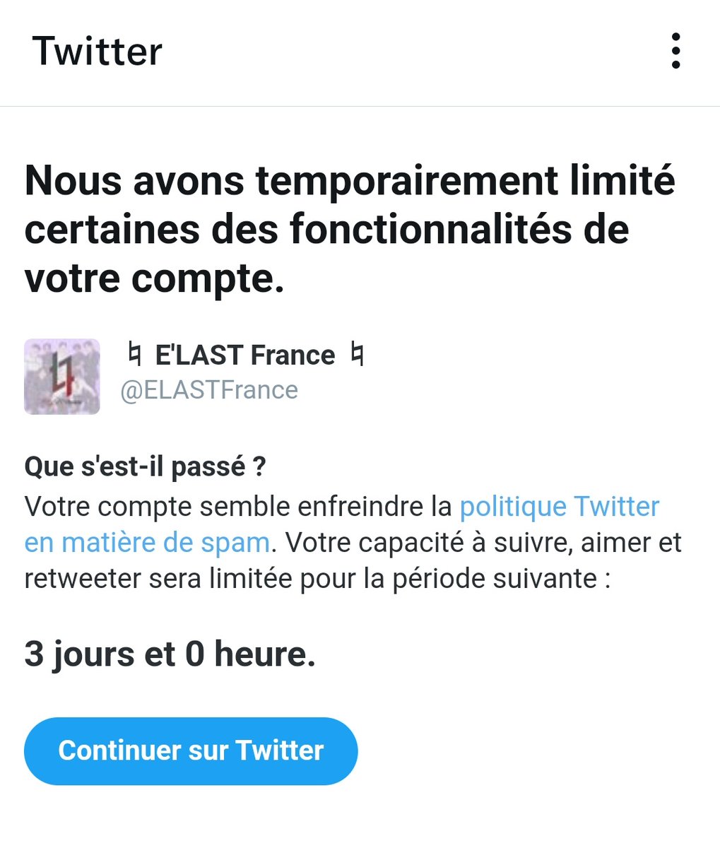 ELASTFrance_fan's tweet photo. 📢║19/11/2022║ INFO

➥ Le compte twitter de la fanbase a été restreint pendant une durée de 3 jours.-.
J'essaierai d'update comme je peux
━━━
© @ELASTofficial
🇫🇷 ELASTFrance #🐧 https://t.co/yCwv9DJbp1