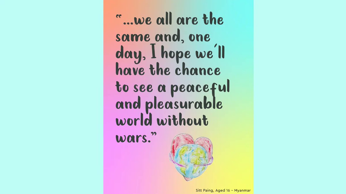 This #WorldChildrensDay2022 we want to amplify the voices of young people like Sitt Paing,16, a Myanmar refugee. Her words are so poignant they deserve to be heard so we put them on billboards around London &amp; included them in our digital art exhibition 👉buff.ly/3PcNxa9