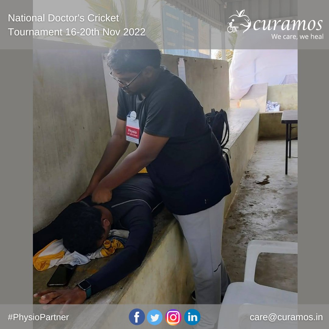 Curamos_Physio's tweet photo. #InjuryManagement by our #ProudPhysios from Day 3 of the #NationalDoctorsCricketTournament - INDIA at #VijayaLakshmiCricketGround and #SCGCricketGround
#Physiotherapy #Physiotherapist #AppliedPhysiotherapy #PTinAction #NDCT #NDCT2022 #SportsPhysiotherapy https://t.co/XnwfYiY2fm