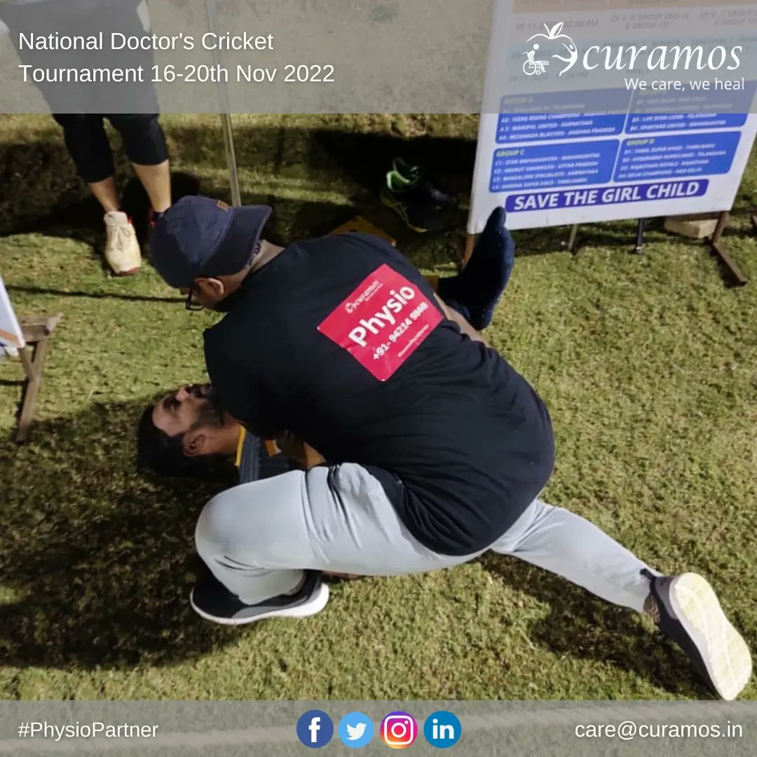 Curamos_Physio's tweet photo. #InjuryManagement by our #ProudPhysios from Day 3 of the #NationalDoctorsCricketTournament - INDIA at #VijayaLakshmiCricketGround and #SCGCricketGround
#Physiotherapy #Physiotherapist #AppliedPhysiotherapy #PTinAction #NDCT #NDCT2022 #SportsPhysiotherapy https://t.co/XnwfYiY2fm