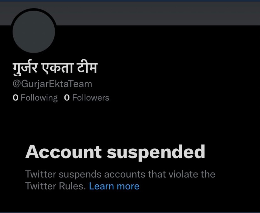 Hi @TwitterSupport Team,
We request you to resume the account of @GurjarEktaTeam. This Twitter handle is solely used for well being of a community within the democratic laws. 
@Twitter @elonmusk