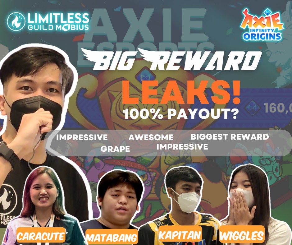 Big Reward Leaks!🔥
Watch here youtu.be/JEyNbuKCHzc to find out from the top Axie Infinity Players on their reactions of our upcoming rewards!

Join our Discord Server discord.gg/bDjbXWtmM5 to prepare for the rewards!

<a href="/AxieInfinity/">Axie Infinity</a> <a href="/axiephofficial/">Axie Infinity Philippines #AxieOrigins</a>
