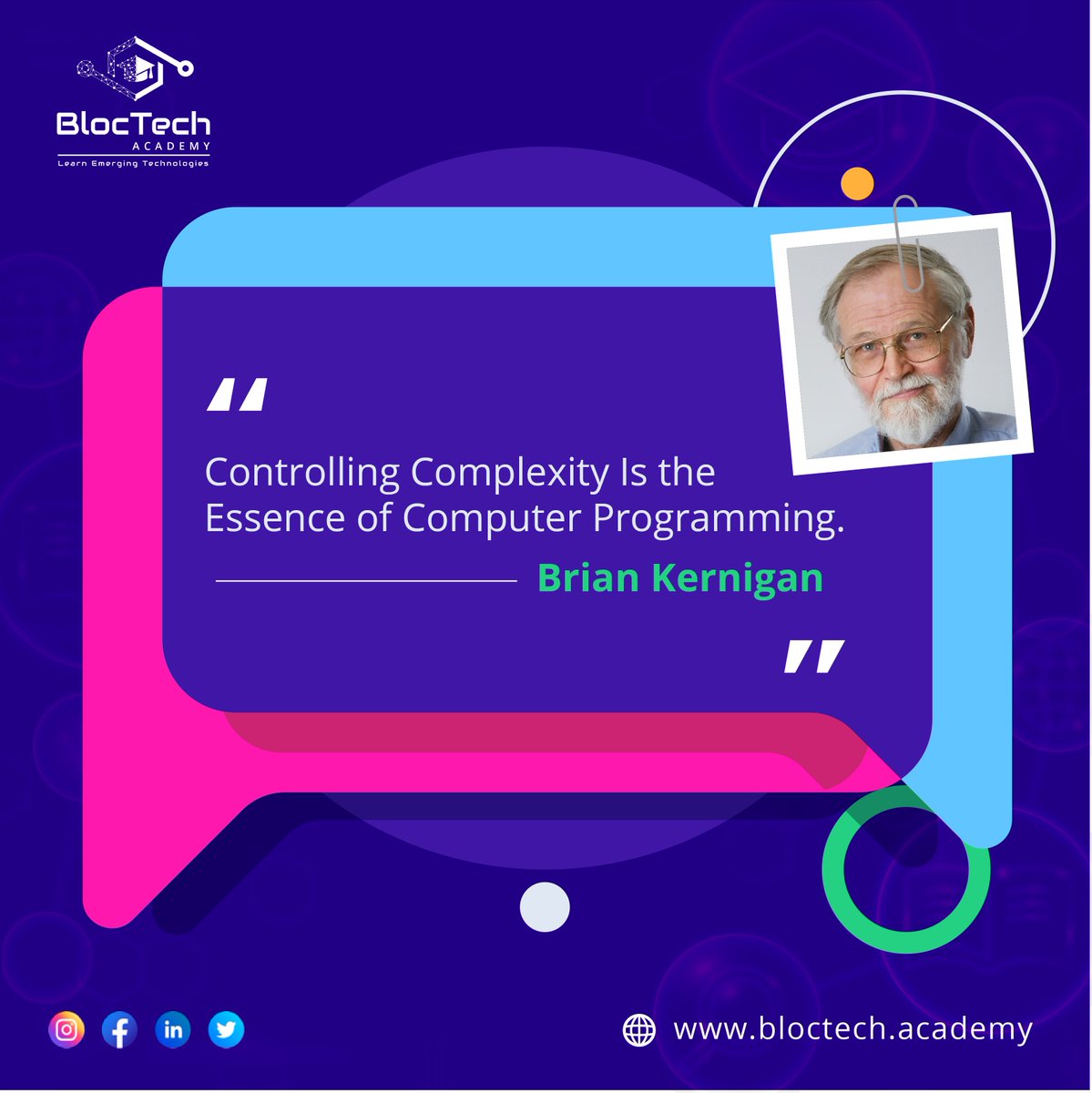 bloctechacademy's tweet image. For Him, Handling Complexity Is the Essence of Programming❗️

👉 @bloctechacademy: Your Web3 Learning Partner. 

#bloctechacademy #learninganddevelopment #Web3 #blockchaintechnology