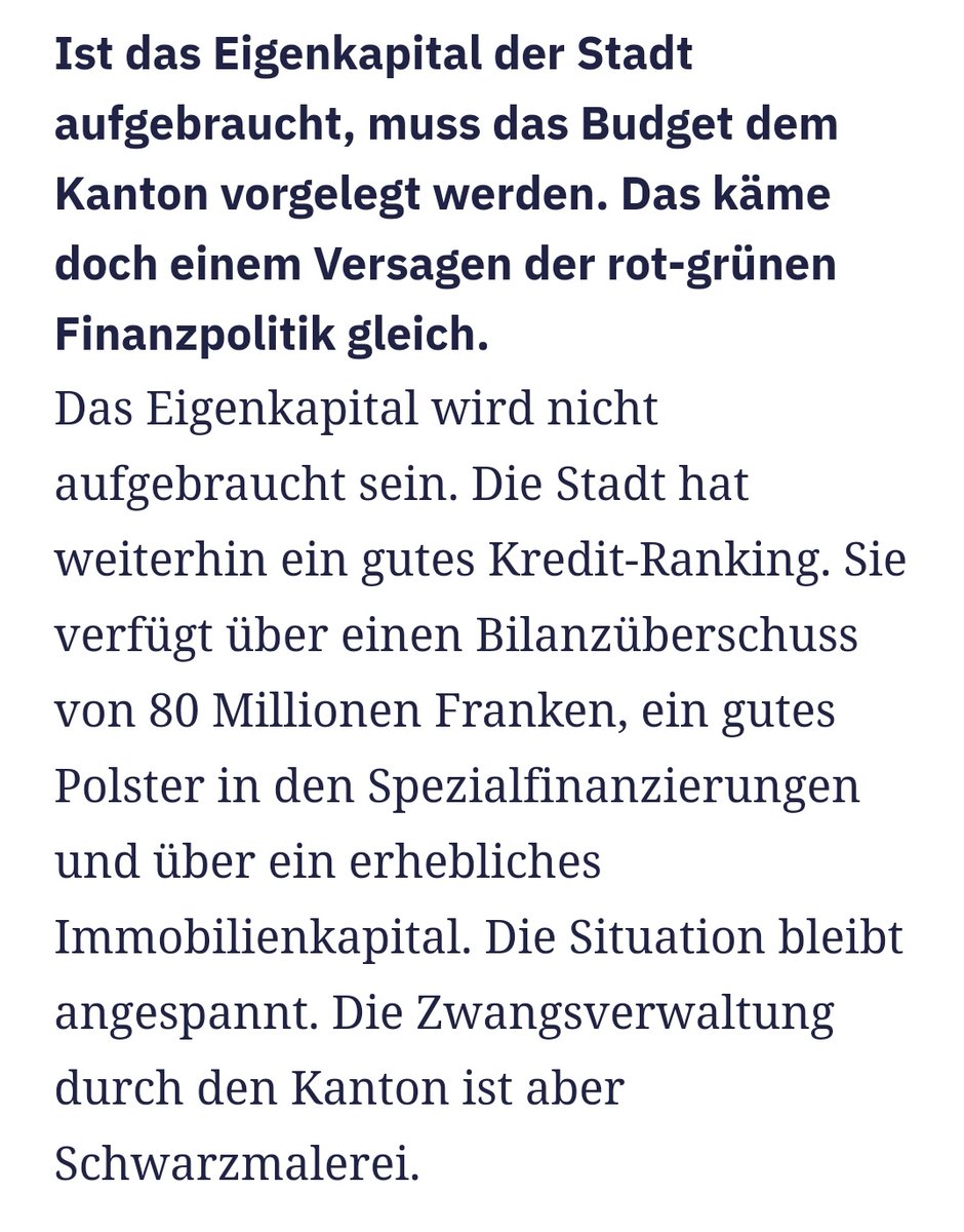 Eine Woche vor der Abstimmung zum #Schuldenbudget2023 erhält das Ja-Lager die grosse Bühne. Wie schlecht es um deren Finanzkompetenz steht, sieht man hier exemplarisch. Ist das Eigenkapital aufgebraucht, nimmt man einfach den nächsten Kredit auf... Geht abstimmen, stimmt Nein.