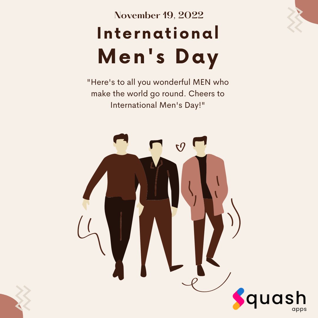 squashapps's tweet image. It&apos;s International Men&apos;s Day! 
A day to celebrate men&apos;s positive contributions to society and families. We&apos;re proud to have many talented and amazing men at our company. We appreciate all the hardworking men at Squash Apps. 🙌

#InternationalMensDay #SquashApps #AppDevelopment