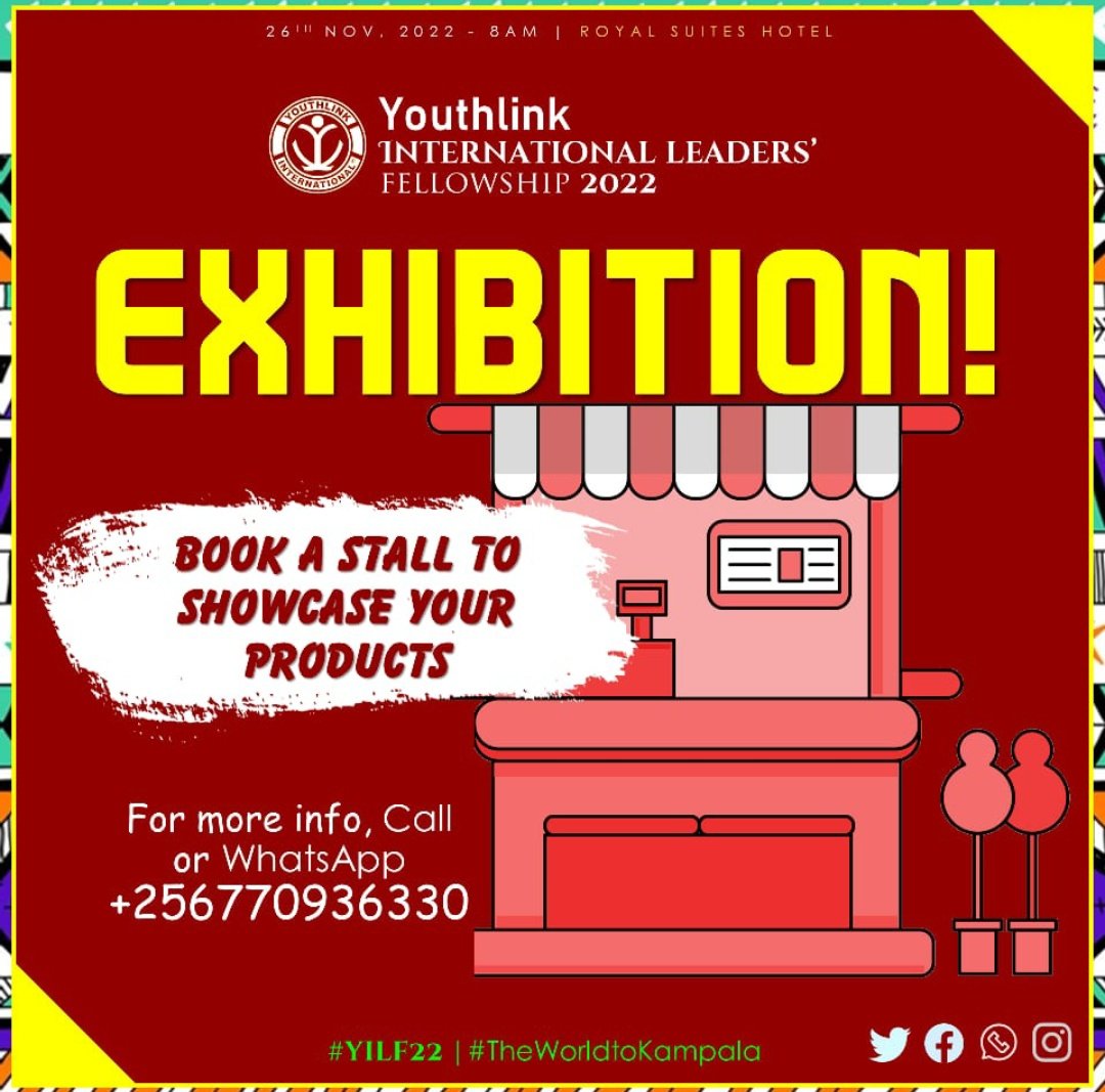 RealOsa4's tweet photo. Book a stall and showcase to the world-your idea.
Contact +256770936330 for more details
#YILF22 #TheWorldtokampala https://t.co/ZxZ2xRgjhy