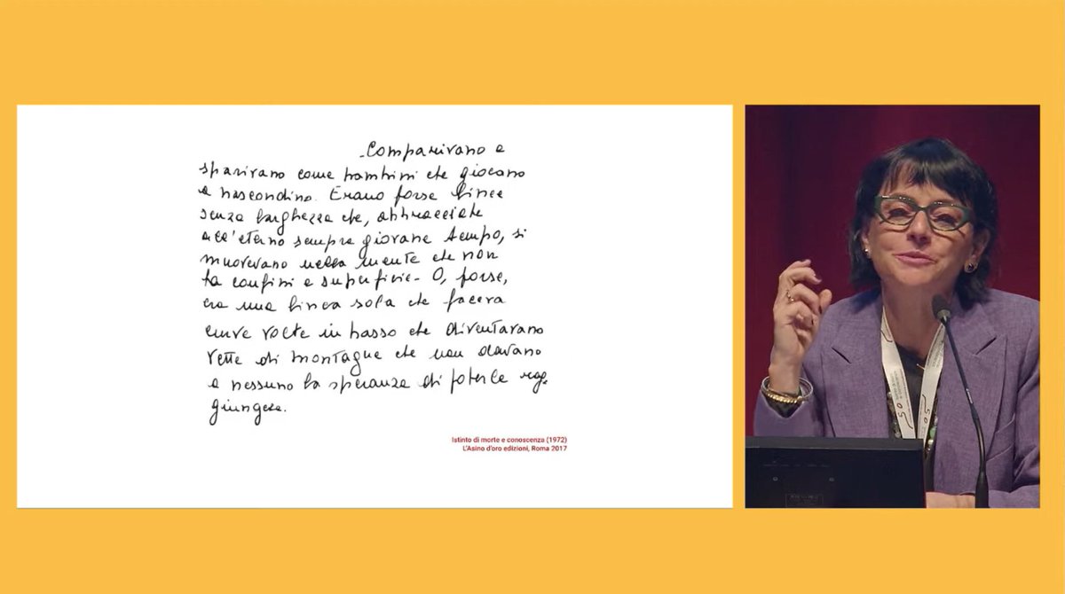 FondazMFagioli's tweet image. #Convegno 50 anni #Istinto di morte e conoscenza

#FrancescaFagioli apre la seconda giornata di lavori con le parole di #MassimoFagioli dalla premessa alla 14° edizione del suo libro #Istinto di morte e conoscenza 
@LasinoDoroEdiz
 
Diretta👉convegnoistinto50anni.it/diretta-stream…