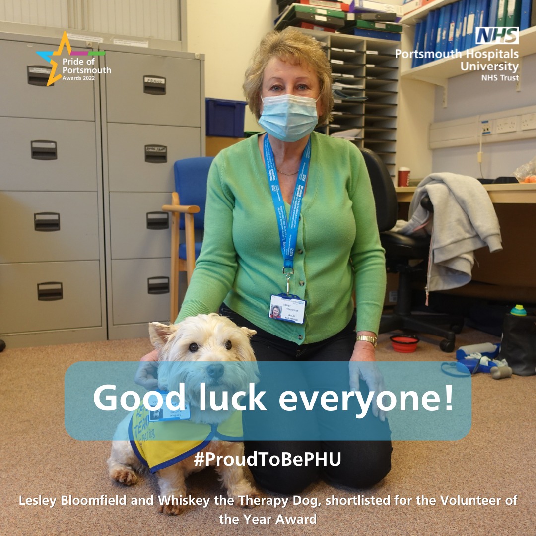 PetsAsTherapyUK's tweet photo. With PAT Teams, it's ALWAYS Awards Season!
The Pride of Portsmouth Awards were held last Friday at the Royal Maritime Club. PAT Team Lesley Bloomfield and Whiskey were nominated in the Volunteer of the Year category and they were highly commended!!
Very well done!
💛🐾 https://t.co/n40kupXc34