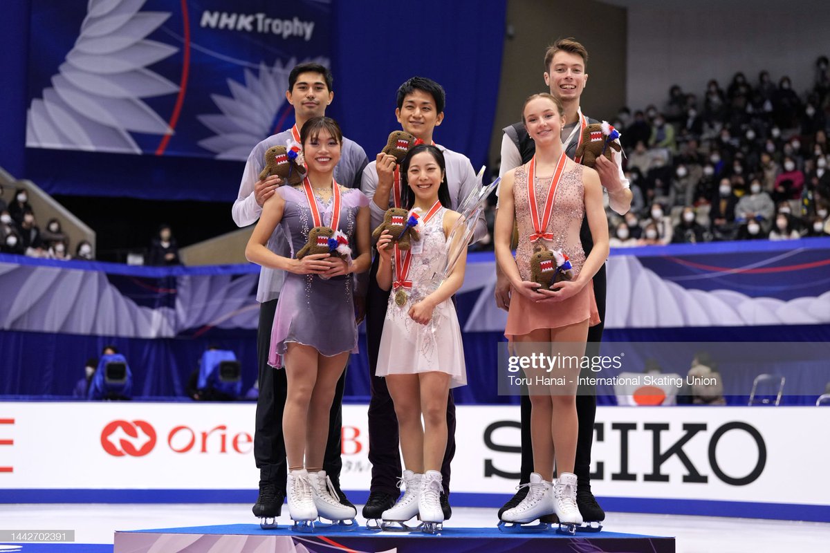 eunju975's tweet photo. #GPFigure
GP #NHKTrophy 2022
#NHKๆฏใใฃใฎใฅใข
๐ฏ๐ต #JPN #Sapporo
11/19
#Pairs Final
๐ฅ
#RikuMIURA #RyuichiKihara ๐ฏ๐ต
๐ฅ #EmilyCHAN
#SpencerAkiraHOWE ๐บ๐ฒ
๐ฅ #BrookeMCINTOSH
#BenjaminMIMAR ๐จ๐ฆ https://t.co/FrHlHyCrMu