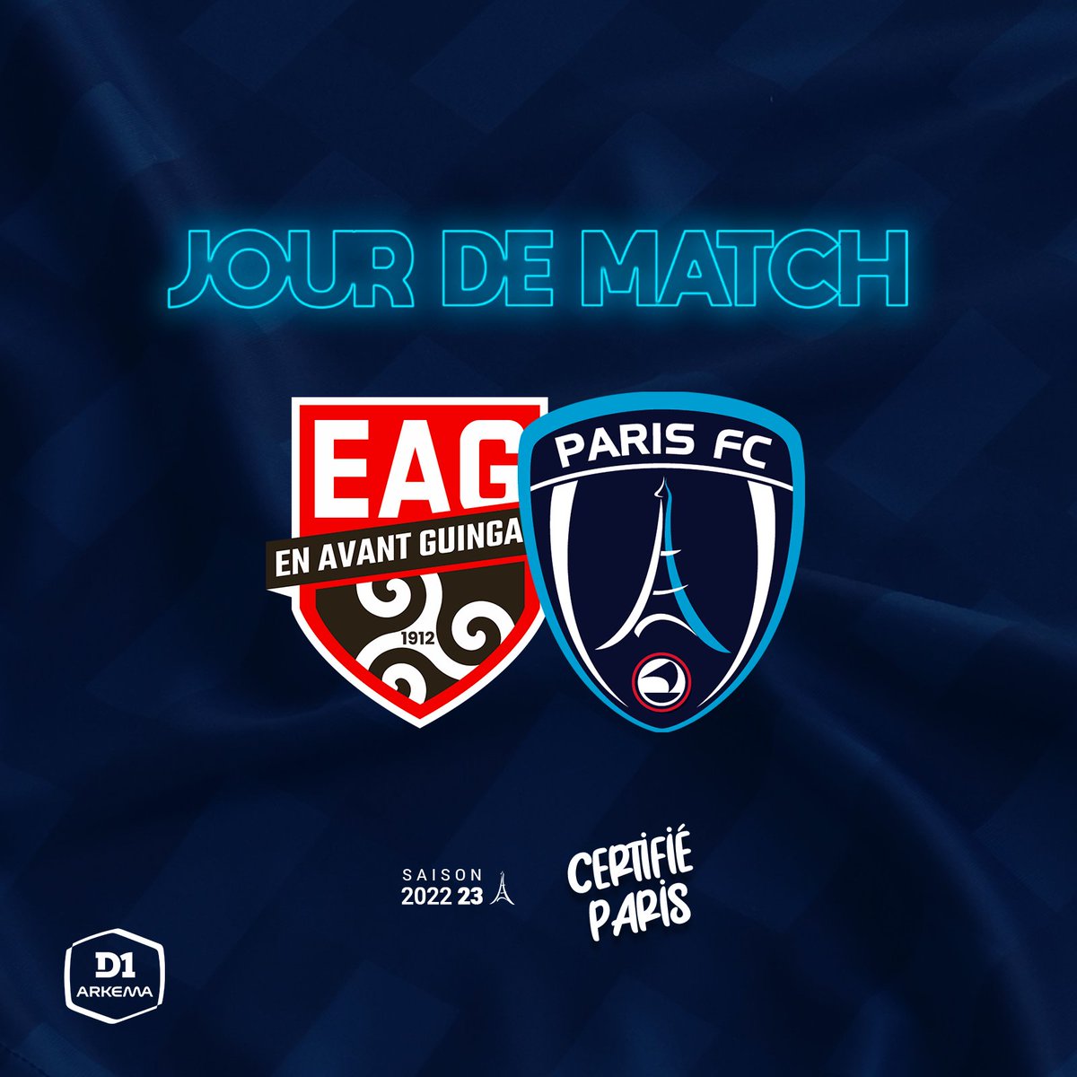 𝐉𝐎𝐔𝐑 𝐃𝐄 𝐌𝐀𝐓𝐂𝐇 🔥

👉 @D1Arkema | J8
🆚 <a href="/EAGuingamp/">En Avant Guingamp</a> 
🏟 Akademi EAG
⏰ 14h30
📺 Foot+

🔵⚪ #TeamPFC #EAGPFC