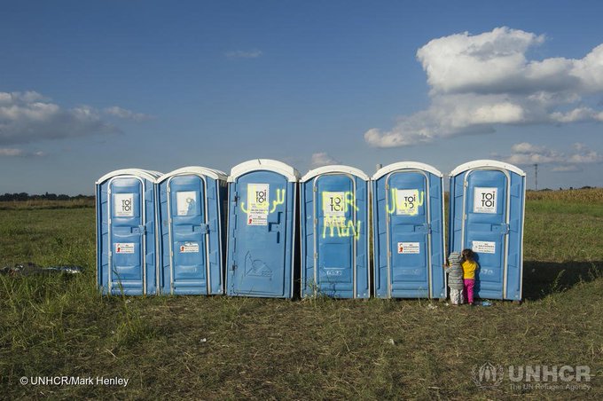 WC.
Bathroom.
John.
Loo.
Head.
Wash room.
Throne room.
Lavatory.
Latrine.
Bog.
Privy.
Restroom.
Dunny.
El Baño.
Commode.
Outhouse.
Can.

Life saver.

Call it what you want...

But for refugees having access to a toilet can save their life.
#WorldToiletDay