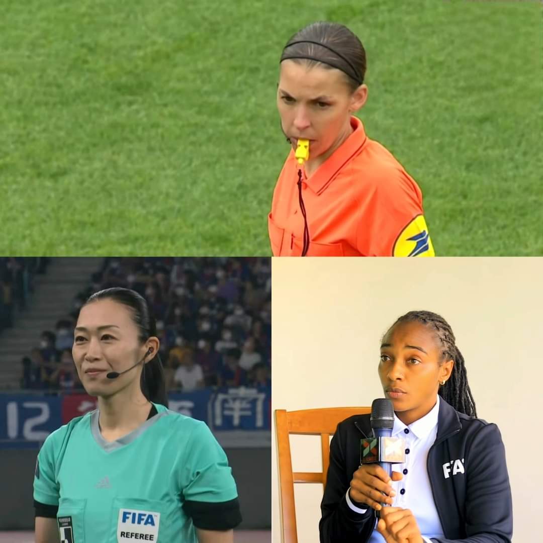 RONBupdates's tweet photo. Historic: Three Women Referees will be officiating Men's FIFA Worldcup Matches for the first time in history. Yamashita Yoshimi, Salima Mukansanga and Stephanie Frappart and 3 assistant referees will be seen in the Worldcup. https://t.co/09Ifxux8Bl