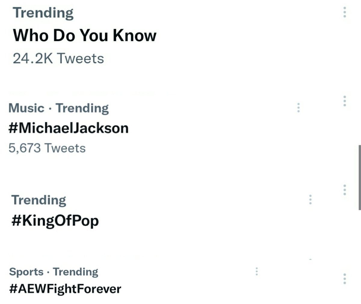 LET'S GO!! #WhoDoYouKnow #MichaelJackson #KingOfPop all trending in the US 🇺🇸.