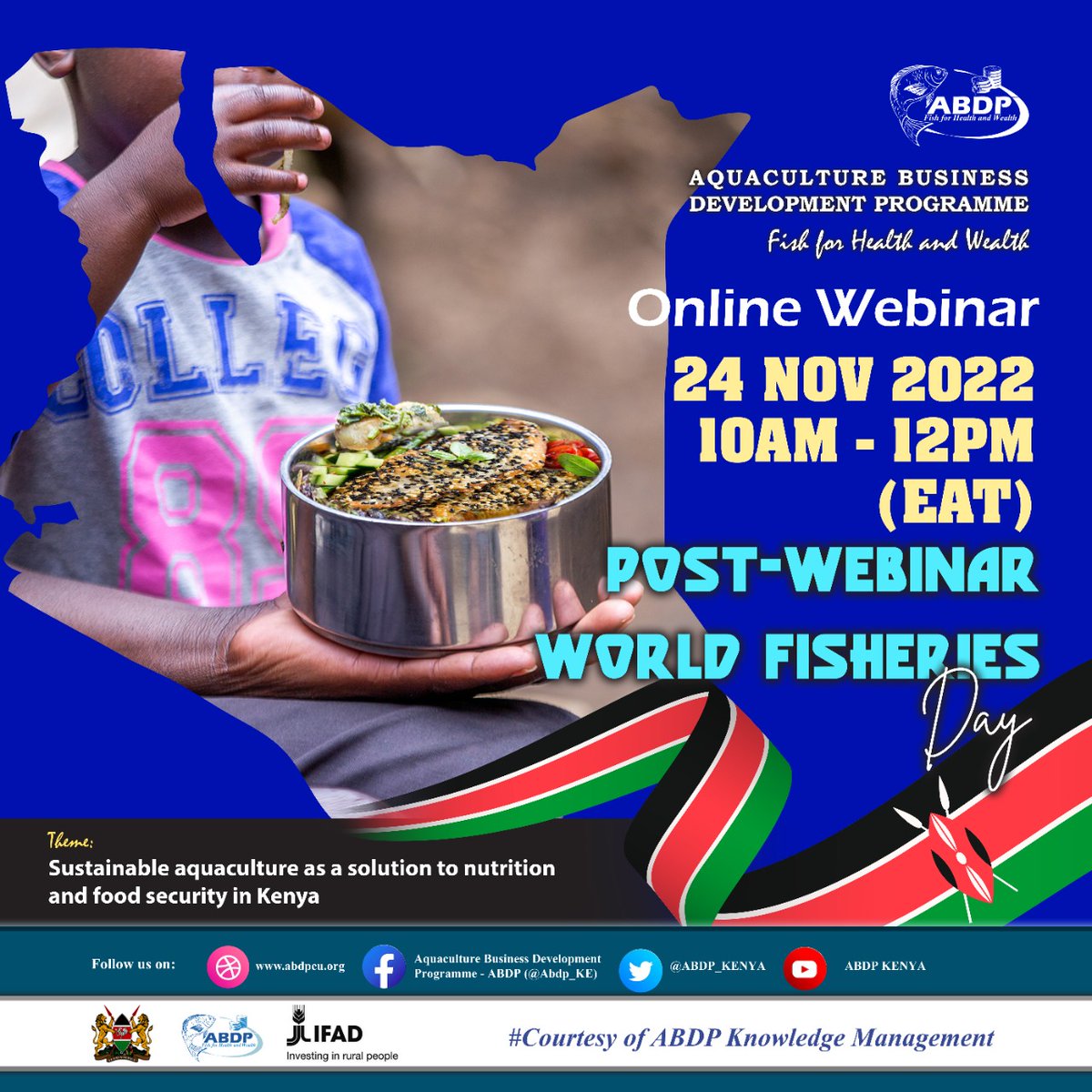 ABDP_KENYA's tweet photo. Theme: Sustainable Aquaculture as a solution to nutrition and food security in Kenya.

#FishForHealthandWealth https://t.co/HRHCr8f1PJ