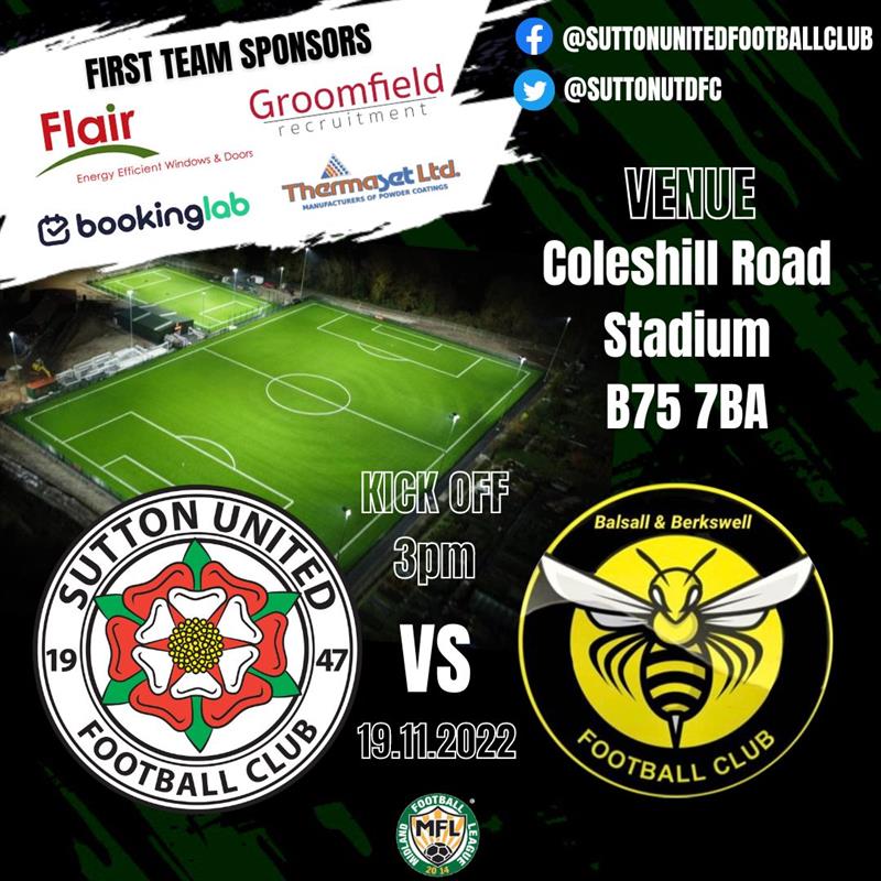 Sutton United FC (Birmingham) (@suttonutdfc) on Twitter photo β½π’ GAME DAY β½π’
π SATURDAY VASE π
<a href="/SuttonUtdFC/">Sutton United FC (Birmingham)</a> π <a href="/Balsallfc/">AFC Balsall</a>
β° 3.00pm
π΅ Free entry
πΊ Bar open
ποΈ π HOME DEBUT - Coleshill Road Stadium, Sutton Coldfield, B75 7BA
π 19/11/2022
π’ <a href="/Groomfield/">Groomfield Recruitment</a> <a href="/bookinglab/">bookinglab</a> <a href="/FlairWindows/">Flair Windows</a> <a href="/Thermaset/">Thermaset</a>
#οΈβ£ #NonLeague #SUFC #MFL
π’β«οΈ β½π’ GAME DAY β½π’
π SATURDAY VASE π
<a href="/SuttonUtdFC/">Sutton United FC (Birmingham)</a> π <a href="/Balsallfc/">AFC Balsall</a>
β° 3.00pm
π΅ Free entry
πΊ Bar open
ποΈ π HOME DEBUT - Coleshill Road Stadium, Sutton Coldfield, B75 7BA
π 19/11/2022
π’ <a href="/Groomfield/">Groomfield Recruitment</a> <a href="/bookinglab/">bookinglab</a> <a href="/FlairWindows/">Flair Windows</a> <a href="/Thermaset/">Thermaset</a>
#οΈβ£ #NonLeague #SUFC #MFL
π’β«οΈ