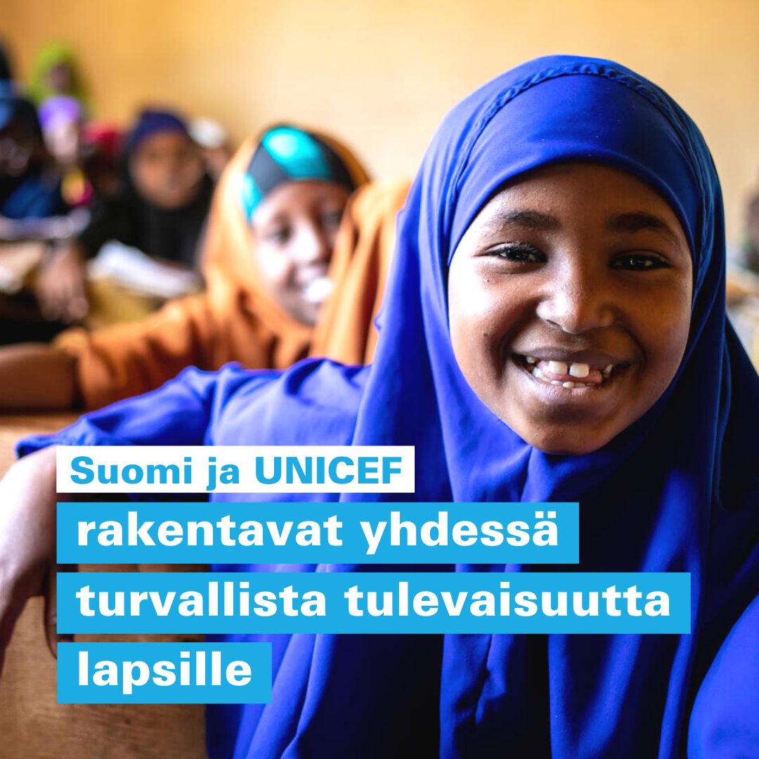 Suomi tukee UNICEFin innovatiivista työtä lasten koulutuksen hyväksi - myös kriisien keskellä. Koulutus luo tulevaisuudenuskoa ja tarjoaa lapsille turvallista rutiinia. 💙 <a href="/Ulkoministerio/">MFA Finland 🇫🇮</a> 
 #LastenPuolella #LapsenOikeudet #LapsenOikeuksienPäivä